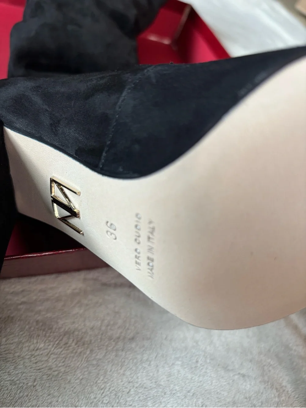 Tamara Mellon Helmut Thigh High Suede Boots Womens Size 36 Block Heel - NWT